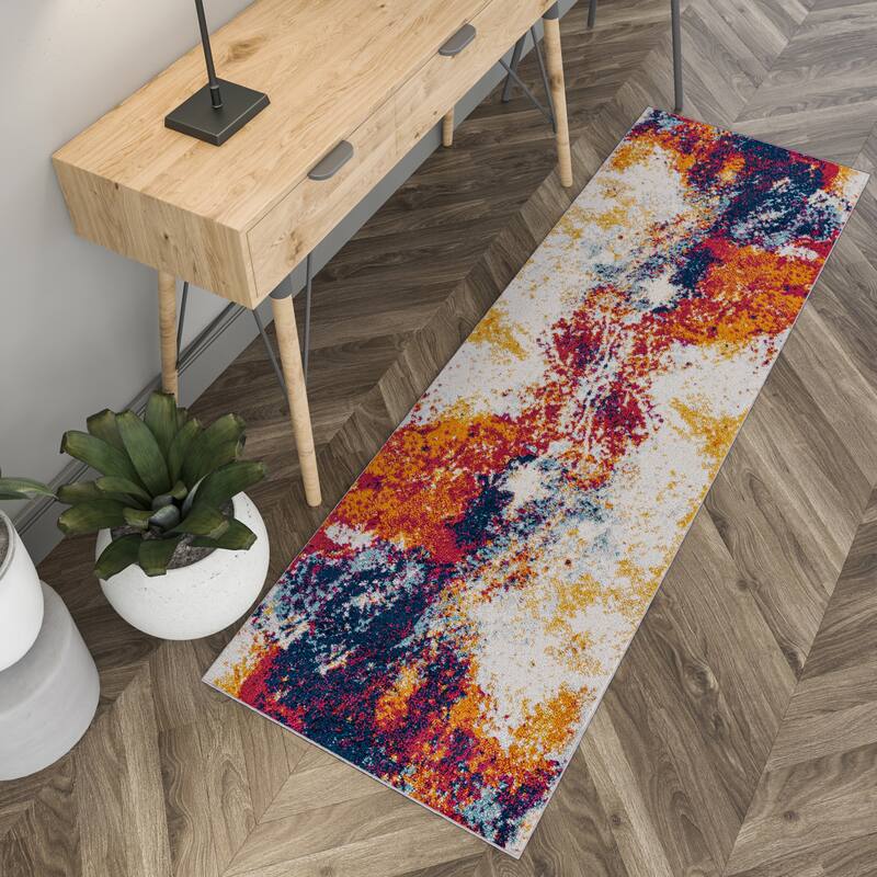 Gematria Industrial Abstract Indoor Area Rug