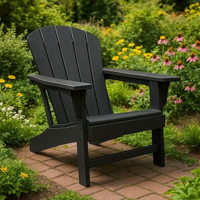 Modern Outdoor Patio HDPE Adirondack Chair, Firepit Chair for Garden, Backyard, Lawn, Deck - N/A