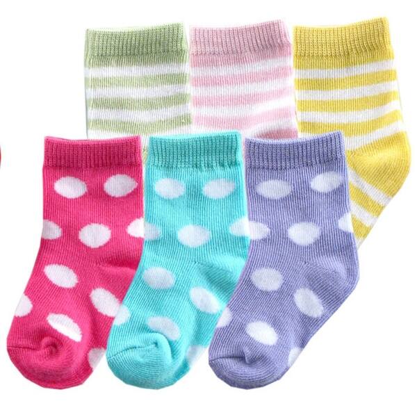 slide 1 of 1, Luvable Friends Baby Girl Newborn and Baby Socks Set, Pink Purple Pink Purple - 0-6 Months