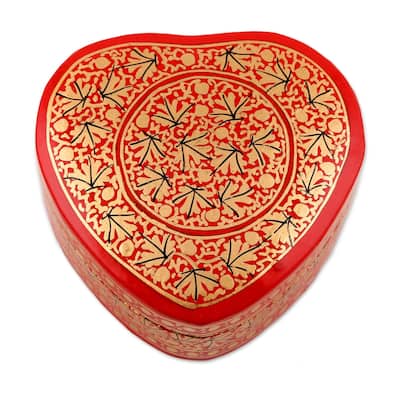 Novica Handmade Kashmir Romance Papier Mache Decorative Box