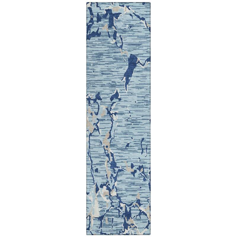 Machine Washable Indoor/ Outdoor Abstract Camo Chantille Rug