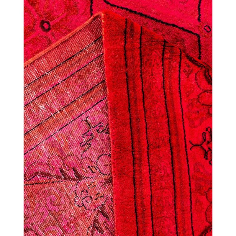 Overton Hand Knotted Wool Vintage Inspired Modern Contemporary Overdyed Pink Area Rug - 8' 2" x 9' 10"