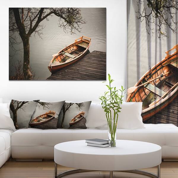 slide 1 of 11, Designart 'Little Rowing Boat Ferry' Boat Wall Artwork Print on Canvas 40 in. wide x 30 in. high
