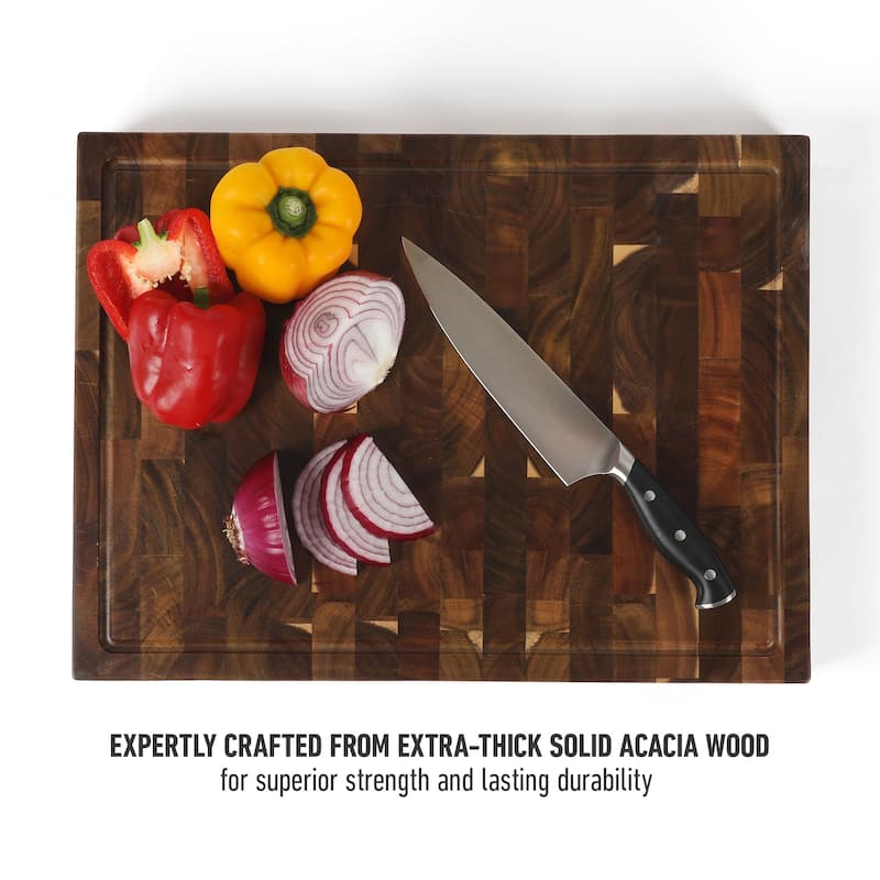 Calphalon Edge Guard Large 20 x 15, 18 x 12, or 13.6 x 9.5in End Grain Acacia Wood Cutting Board