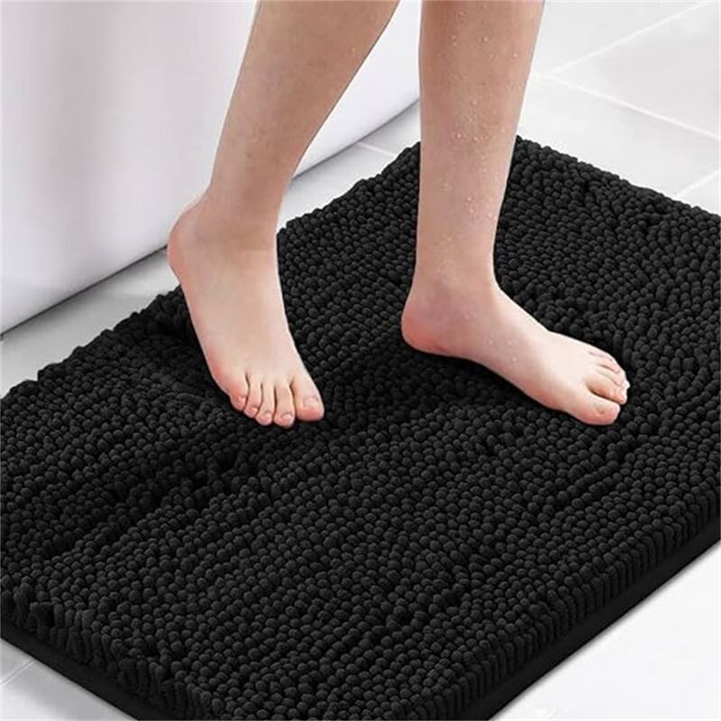Bath Mat Bathroom Rug - Black - 20" x 32"