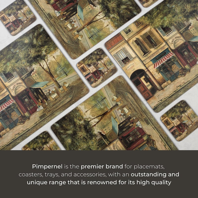 Pimpernel Set of 6 Parisian Scenes Coasters - 4 Inches Sq.