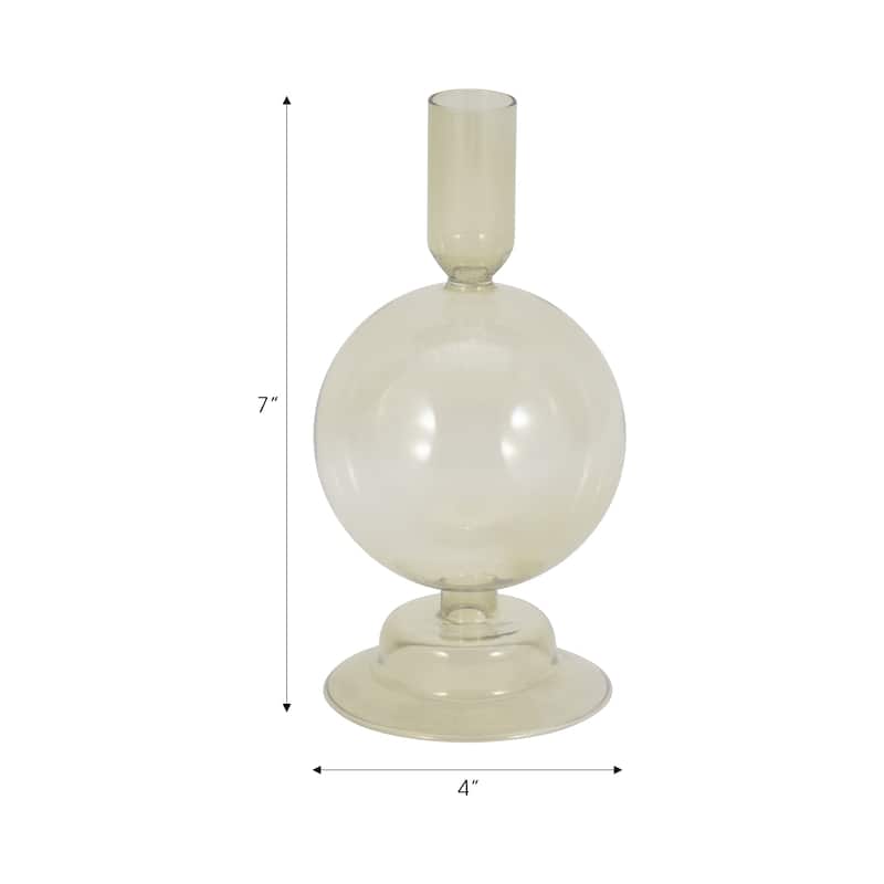 Sagebrook Home Glass Elegance - Illuminate Your Space with Unique Candle Holders - 4" x 4" x 7"
