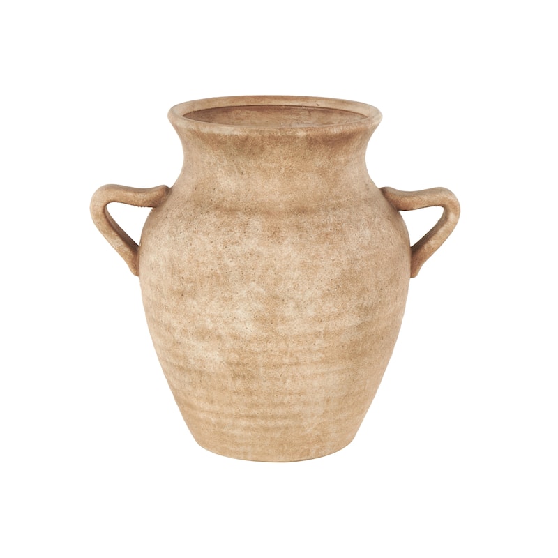 Ceramic Antique Style Textured Vase with Handles - Copper or White - Roche River Decor