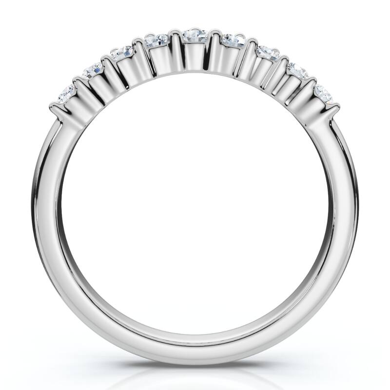 3/8Ct Diamond Contour Wedding Guard Ring Womens Band Gold Lab Grown