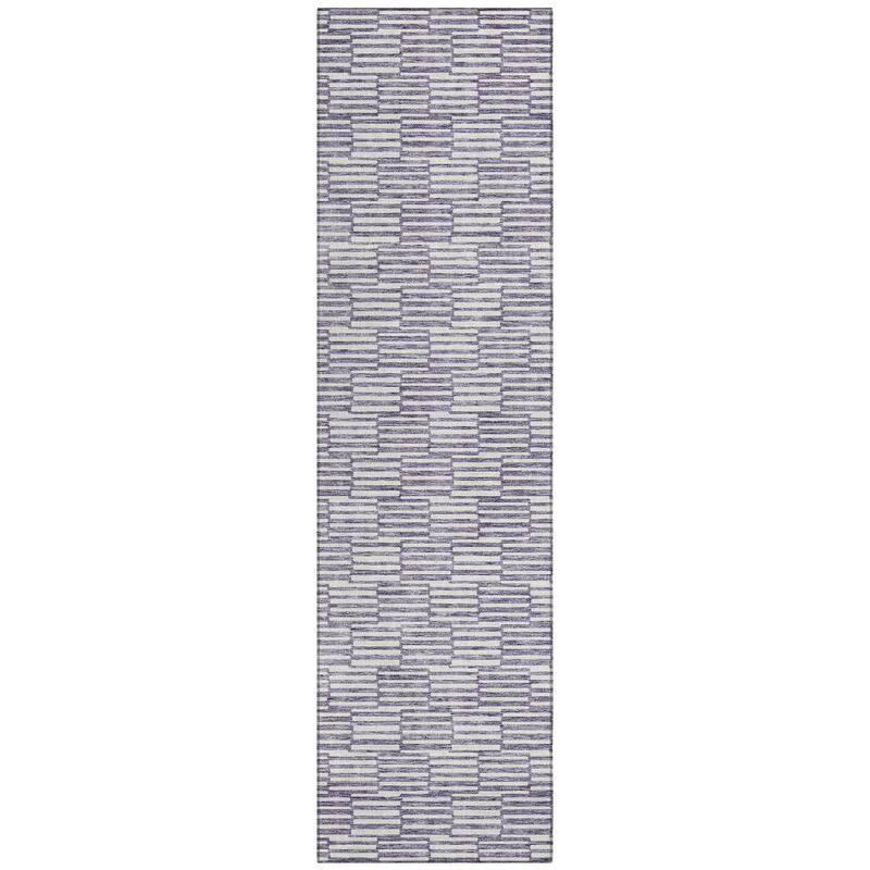 Machine Washable Indoor/ Outdoor Chantille Stripe Blocks Rug