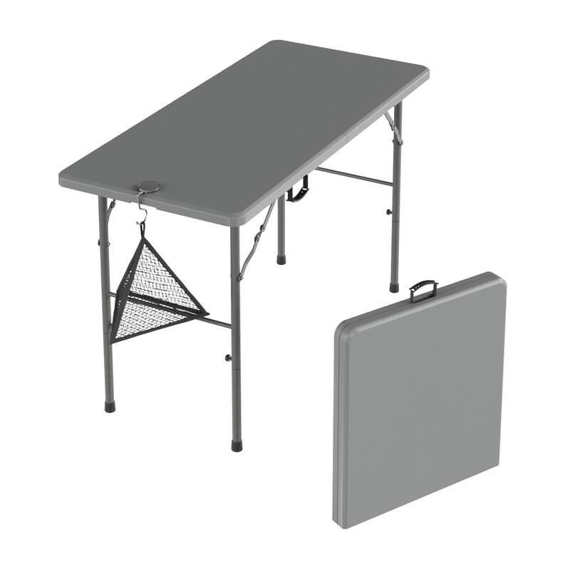 Camping Table with Mesh Bag Foldable Table Indoor Outdoor Portable Camping Table Suitable for Picnic Camping BBQ Backyard Beach - Grey