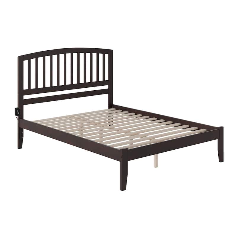 King Platform Bed - Handmade Home Espresso Finish - Sturdy Design, Open Footboard - 62.62"L x 82.5"W x 50"H