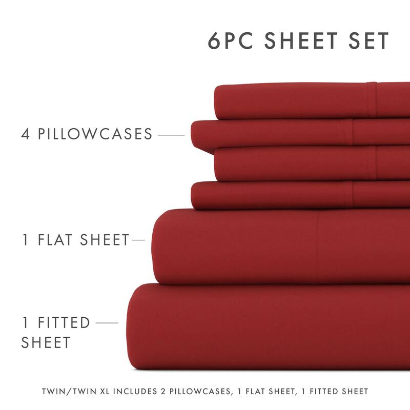 Soft Essentials Ultra-soft Deep Pocket 6-piece Microfiber Sheet Set