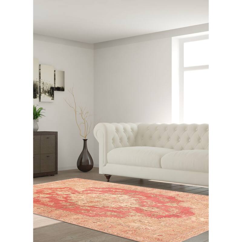 ECARPETGALLERY Hand-knotted Antalya Vintage Red Wool Rug - 9'6 x 12'9