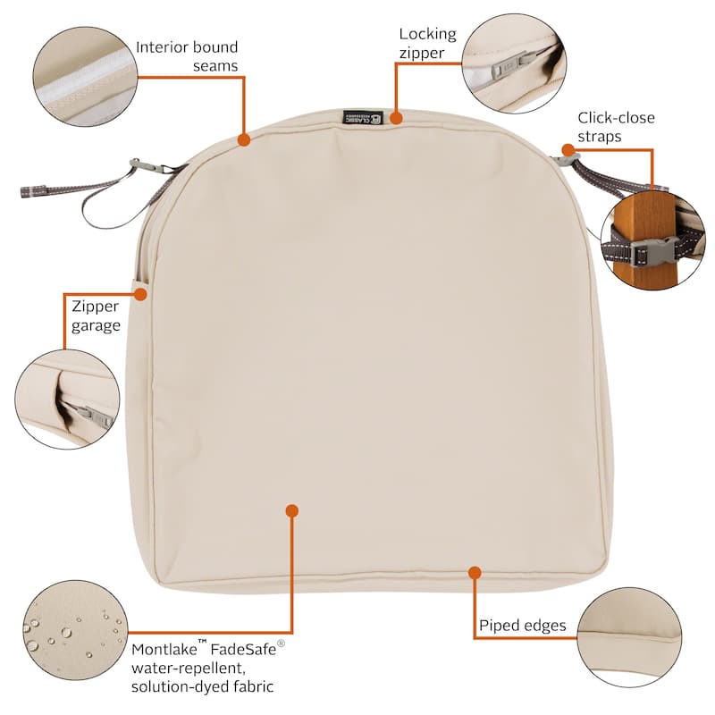 Classic Accessories Montlake Water-Resistant Patio Seat Cushion Slip Cover