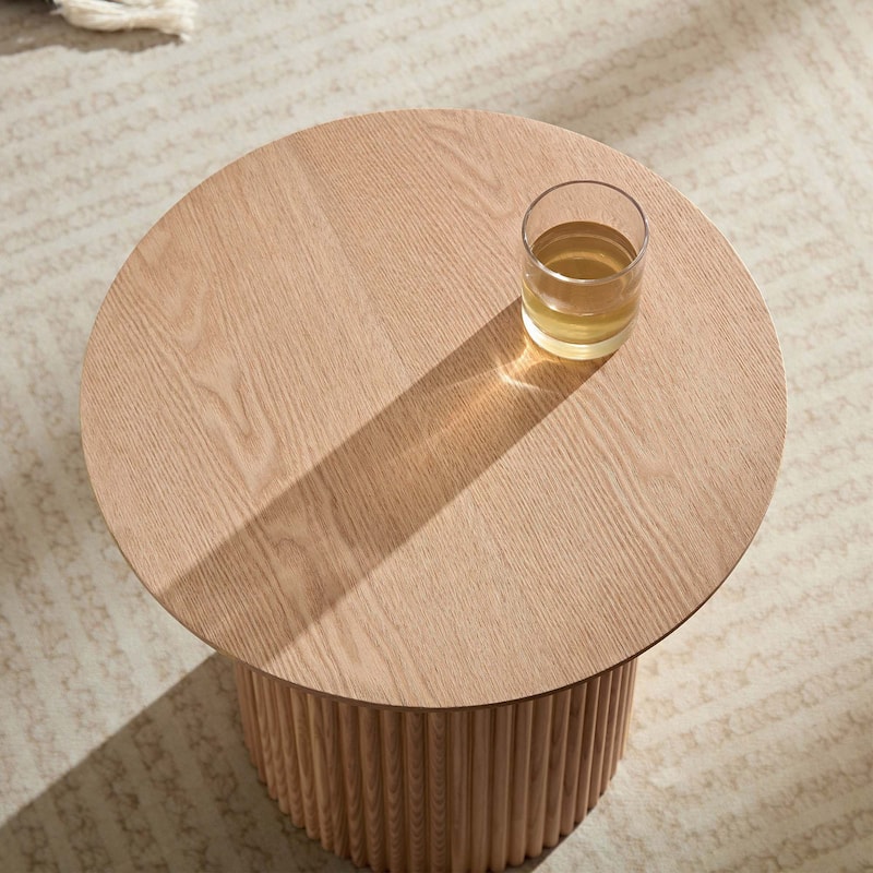 17.71 inch Round Fluted Side Table