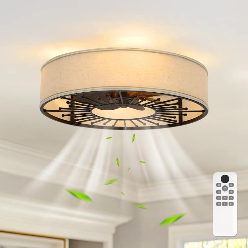 20-Inch Indoor Black Low Profile Cage Ceiling Fan - 20 Inches - type 2