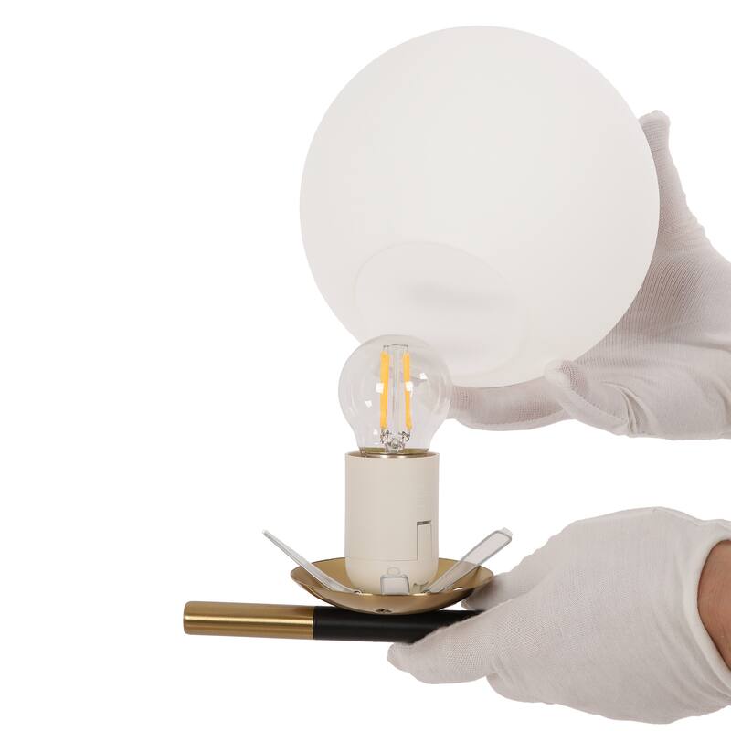 Modern 6-Light Large Bubble Sputnik Chandelier with Frosted Glass