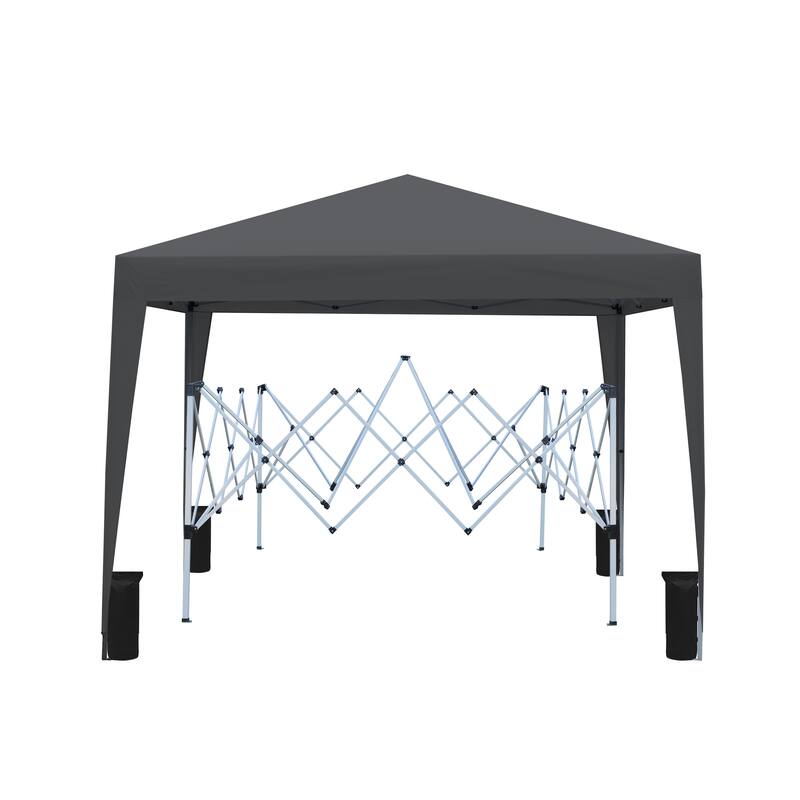 Outdoor 10x 10Ft Pop Up Gazebo Canopy Tent Removable Sidewall with Zipper, 2pcs Sidewall with Windows,with 4pcs Weight sand bag