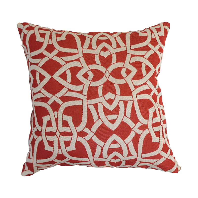 17-inch Square Premium Woven Outdoor Throw Pillows (Set of 1, 2, or 4) - Set of 1 - Dolan Flame