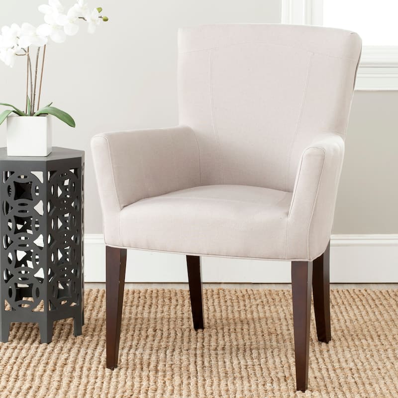 SAFAVIEH Kandace Taupe Arm Chair - 26.8" x 25.8" x 39.2" - 27Wx26Dx39H - Taupe