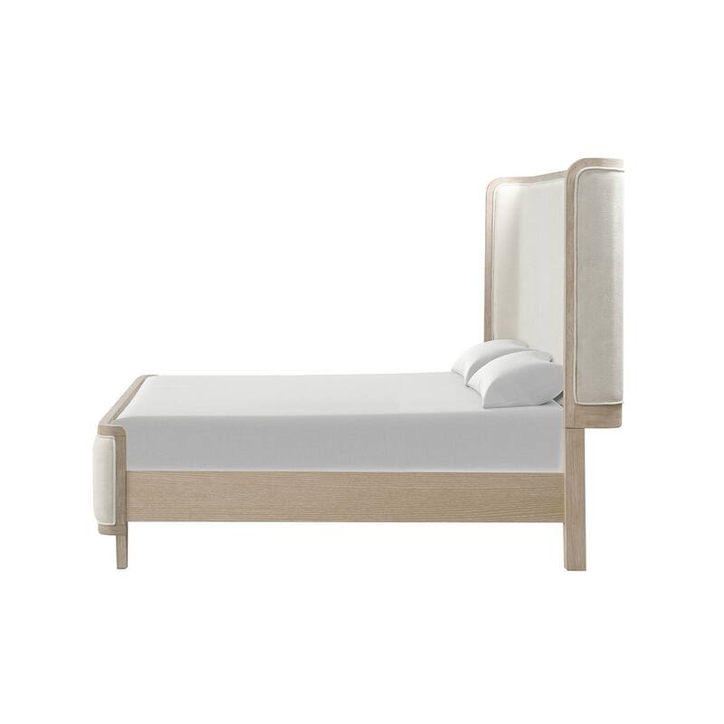 Natural Oak Finish Transitional 1Pc Padded Bed