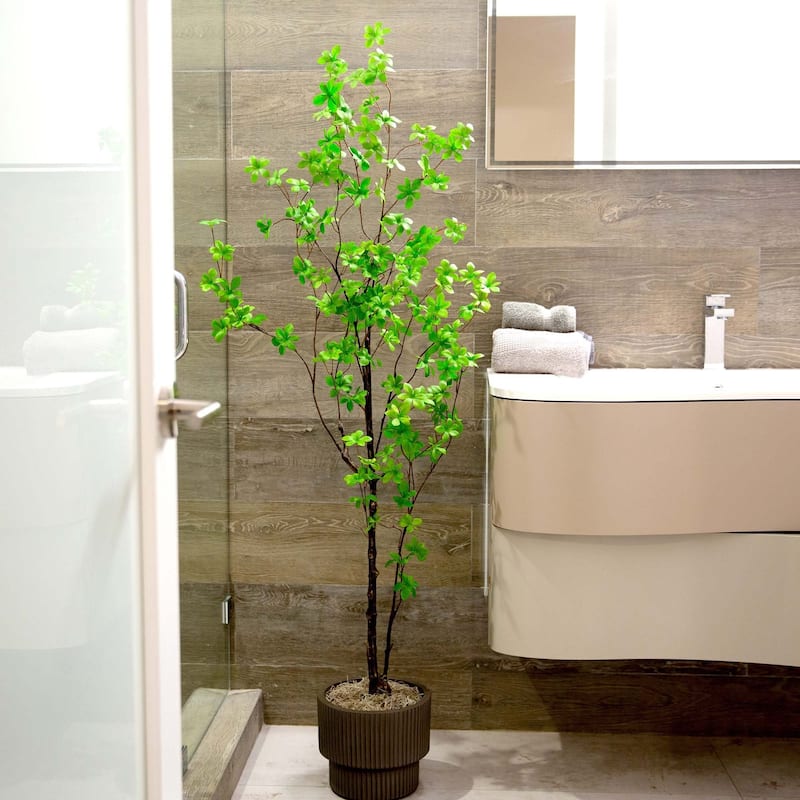 Minimalist Enkianthus Artificial Potted Tree - 5'