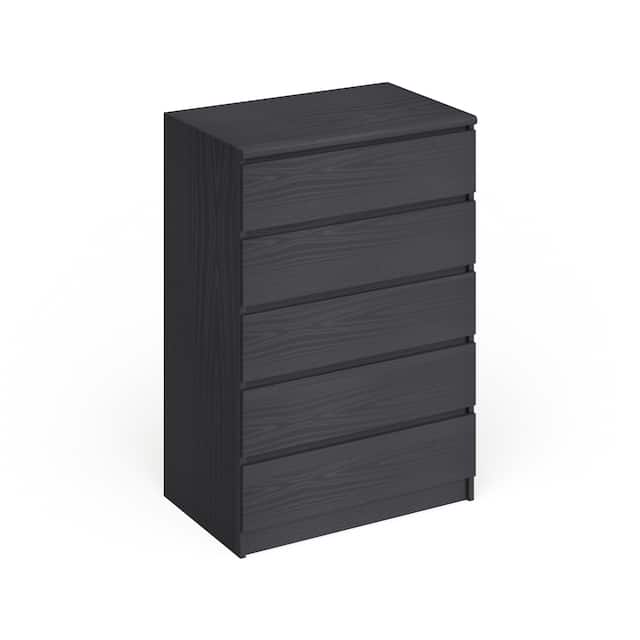 Porch & Den McKellingon 5-drawer Chest - Black Woodgrain