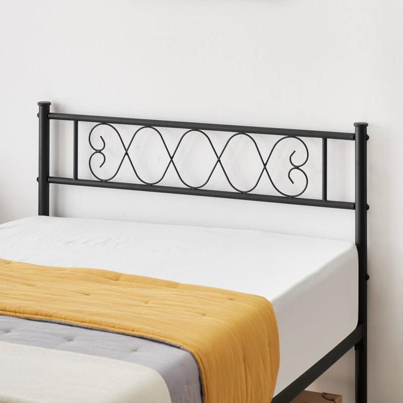 Bed Frame with Headboard and Footboard for Girls and Boys