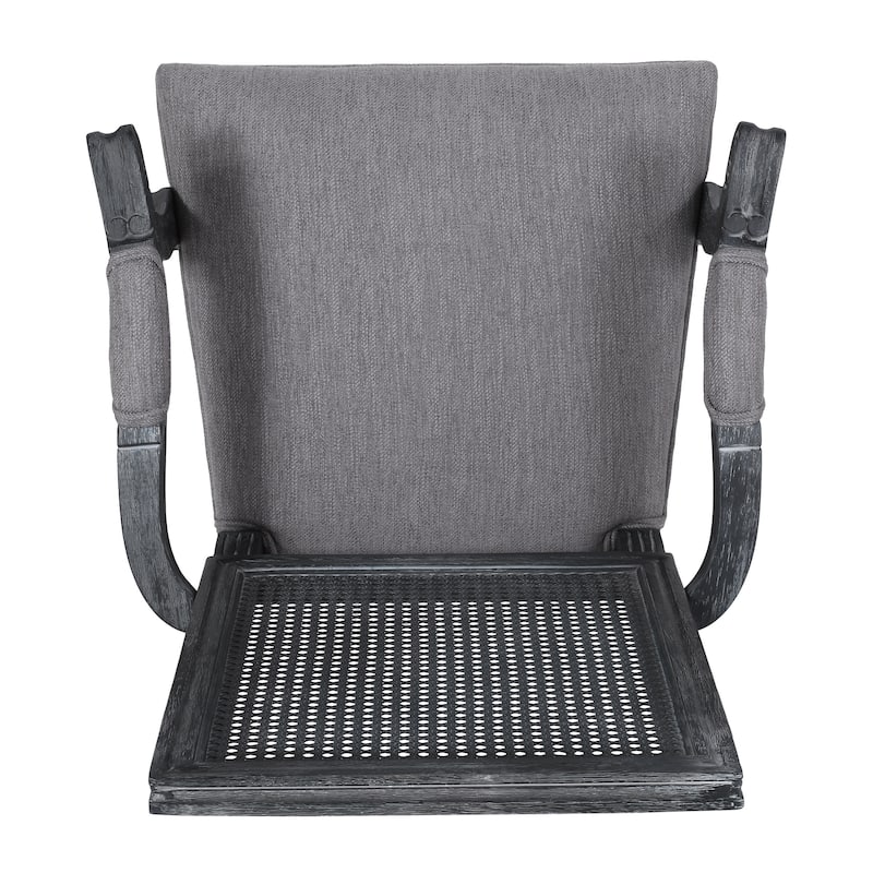 Maria Wood and Cane Upholstered Dining Chair by Christopher Knight Home - 23.75" L x 23.75" W x 39.75" H