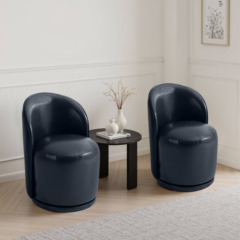UIXE 2 Set Modern Upholstered Swivel Armless Side Dining Chairs
