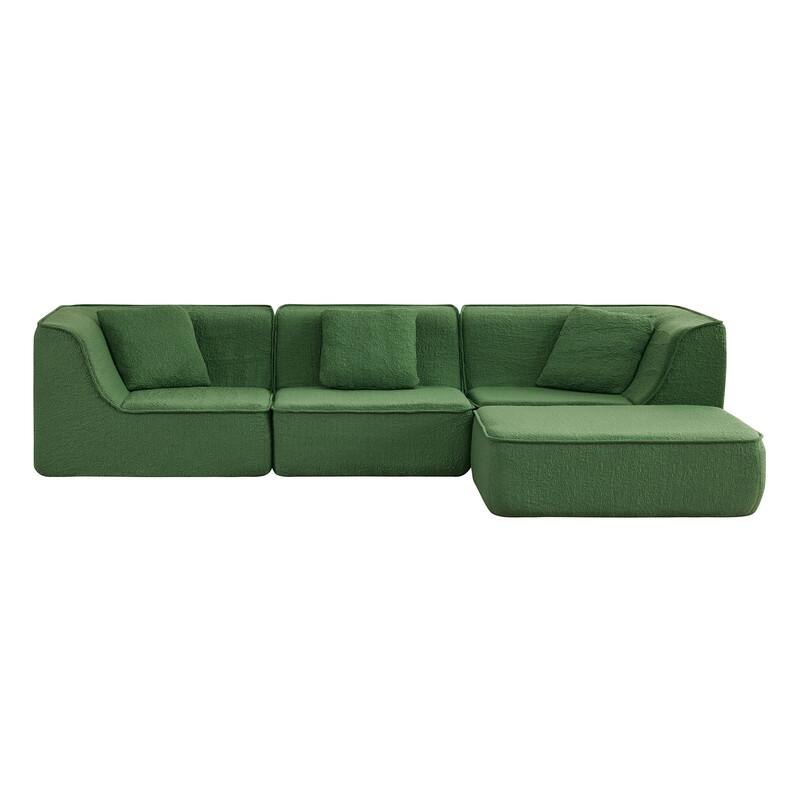 Spruce & Spring Compressed Modular Sectional Boneless Sofa for Living Room