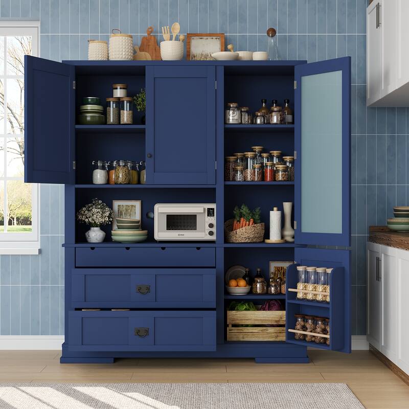 Traditional 63.3x17.8x78.3inch Freestanding Buffet with Hutch