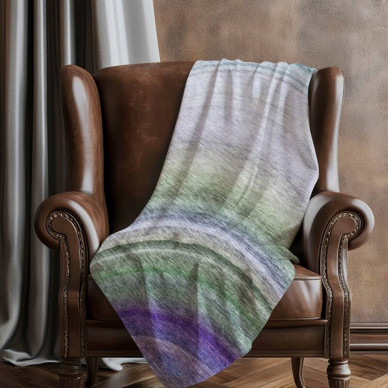 Premium Machine Washable Contemporary Wave Sherpa Throw Blanket
