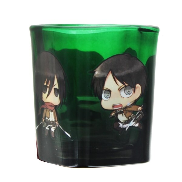 Attack on Titan Chibi Survey Corps 1.5oz Green Square Shot Glass. Opens flyout.