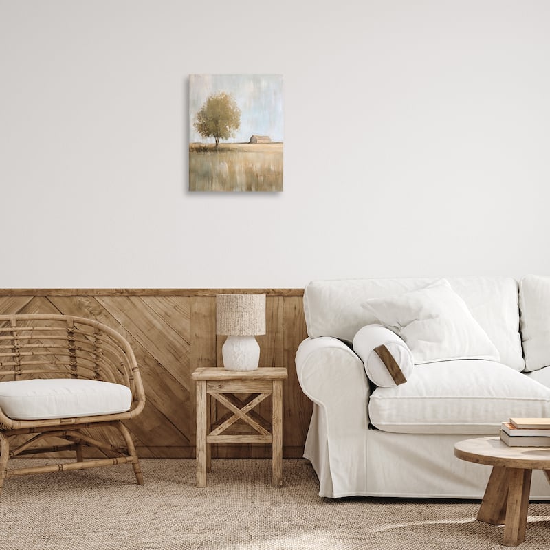 Stupell Distant Barn and Lone Tree Canvas Wall Art Design By Petal Prints Design