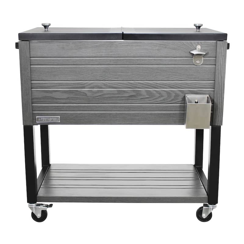 Permasteel 80 Qt. Rustic Furniture Style Patio Cooler - Grey