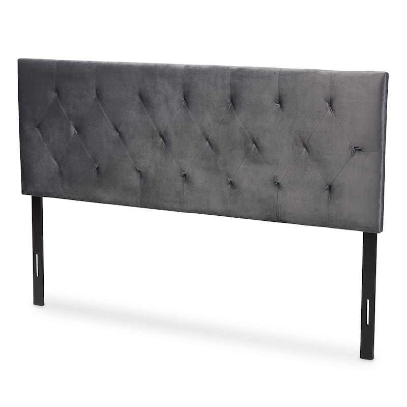 Felix Modern and Contemporary Velvet Upholstered Headboard-Grey - Queen