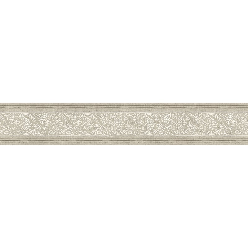 Chesapeake Carved Floral Taupe Trim Wall Border