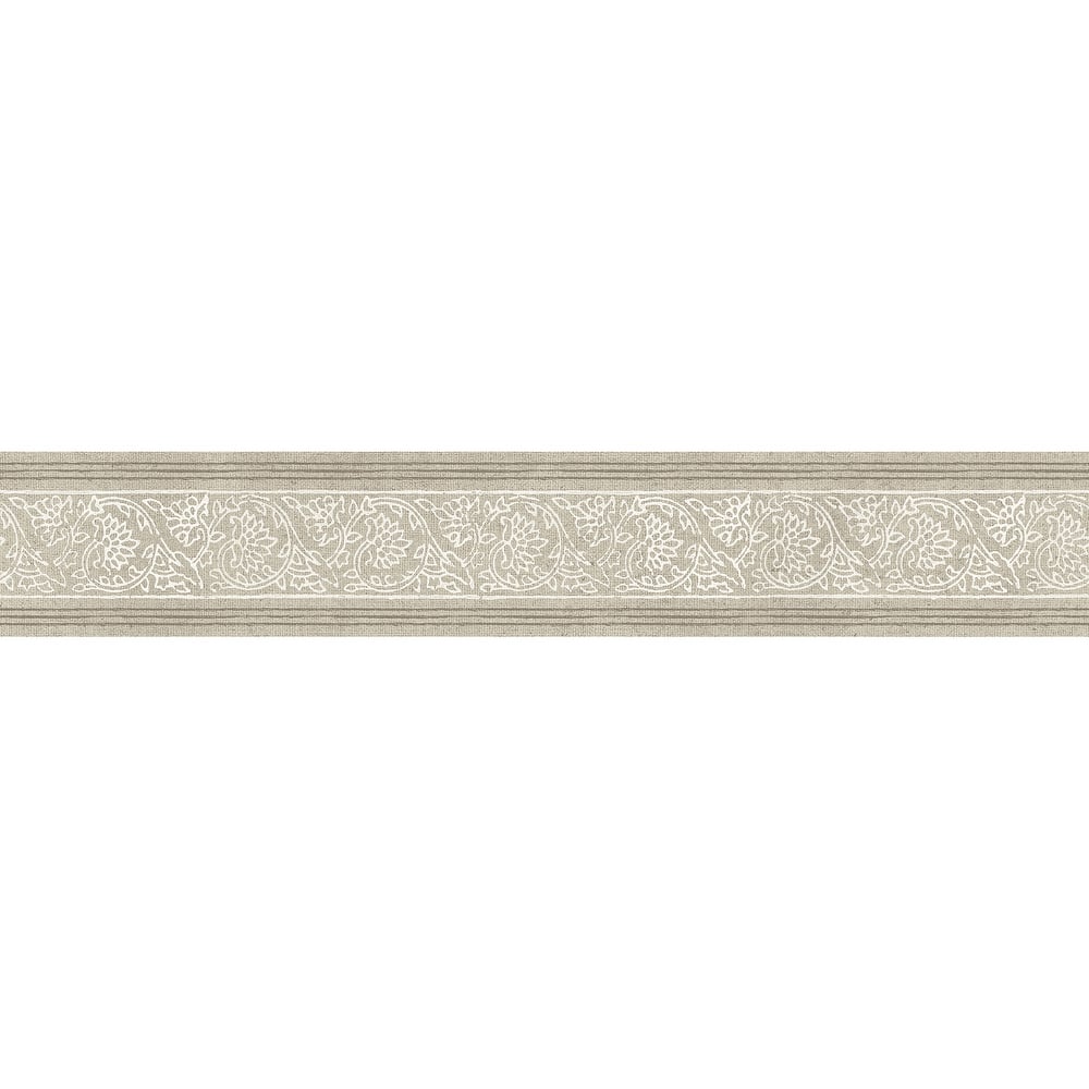 Chesapeake Carved Floral Taupe Trim Wall Border