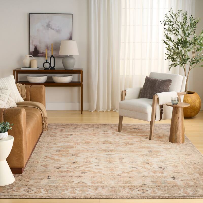 Nourison Vintage Washables Indoor only Beige Persian Area Rug