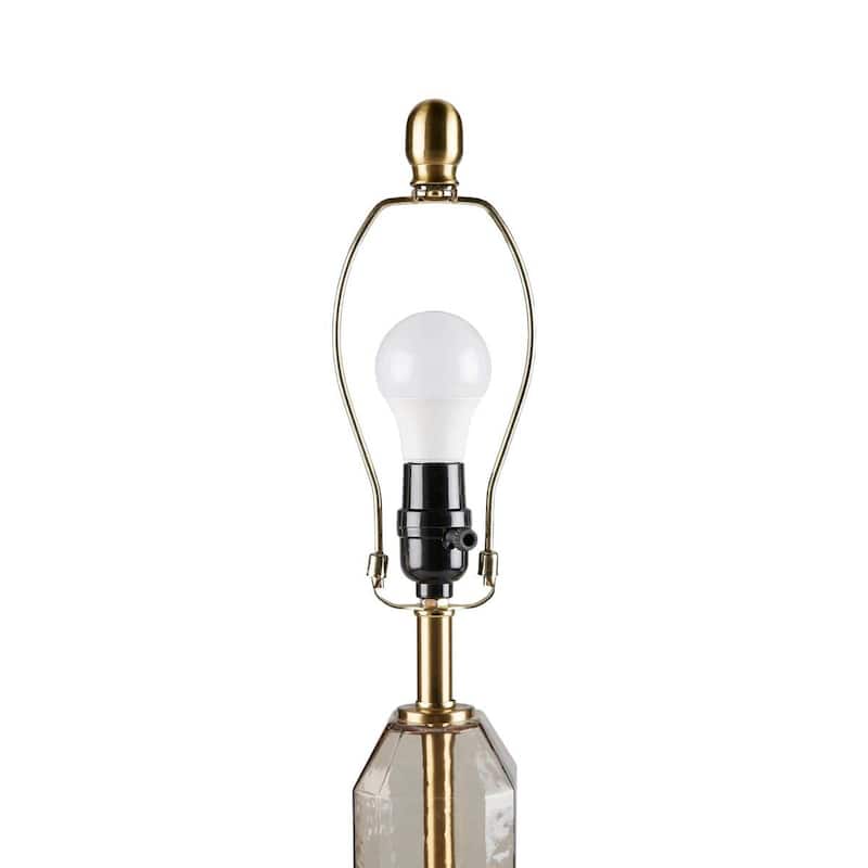 Modern Geometric Table Lamp with Fabric Shade and LED Bulb Included