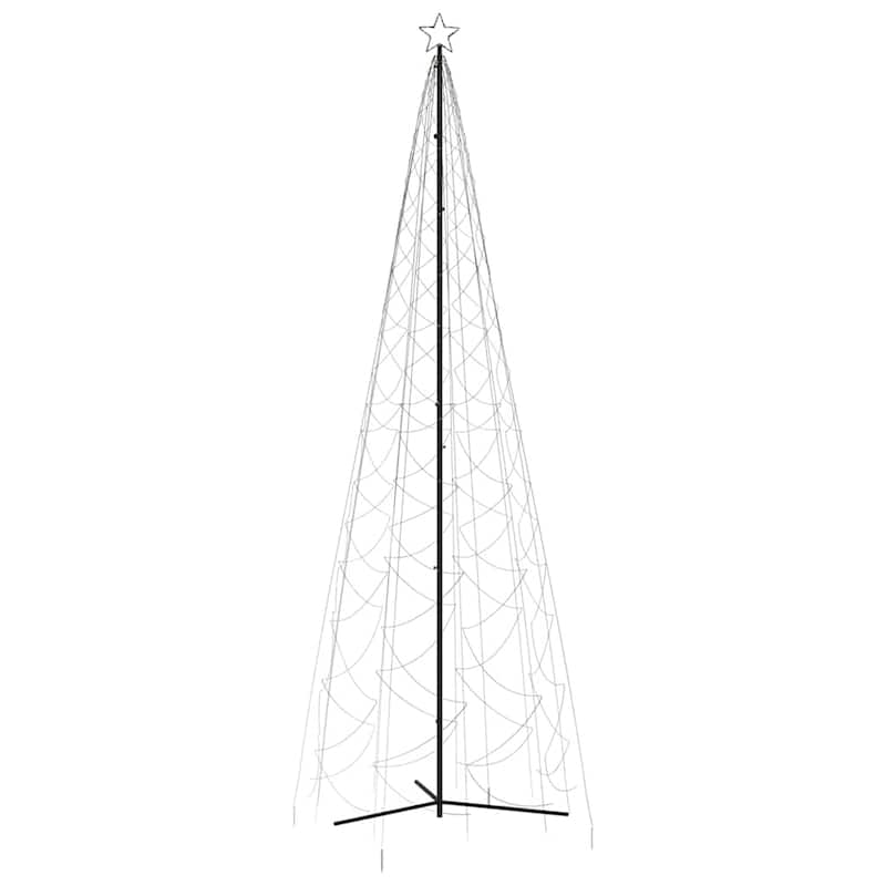 vidaXL Christmas Cone Tree Decoration Artificial Christmas Tree with LEDs