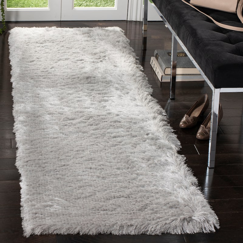 SAFAVIEH Handmade Paris Shag Danara 2.5-inch Thick Rug - 2'3" x 8' Runner - Sage