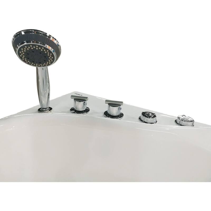 Eago 57-1/8" Acrylic Whirlpool Bathtub for Alcove Installations with