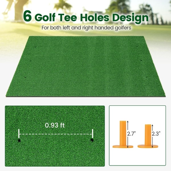 dimension image slide 0 of 3, Costway 5 x 4 FT Golf Hitting Mat Artificial Indoor Outdoor Turf Golf - See Details