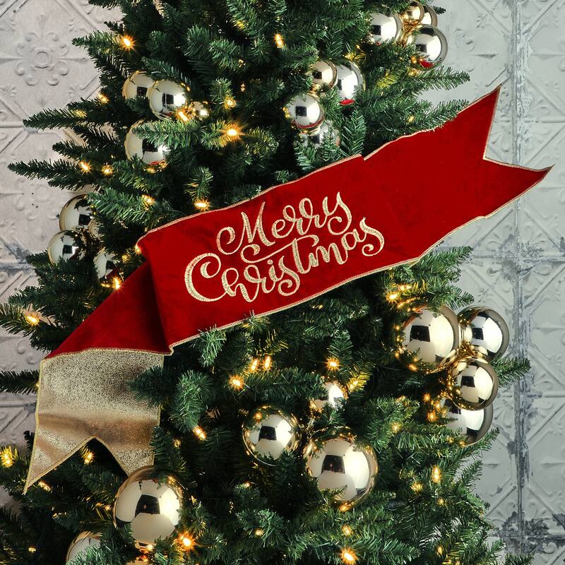 6" X 44" Velvet "MERRY CHRISTMAS" Banner