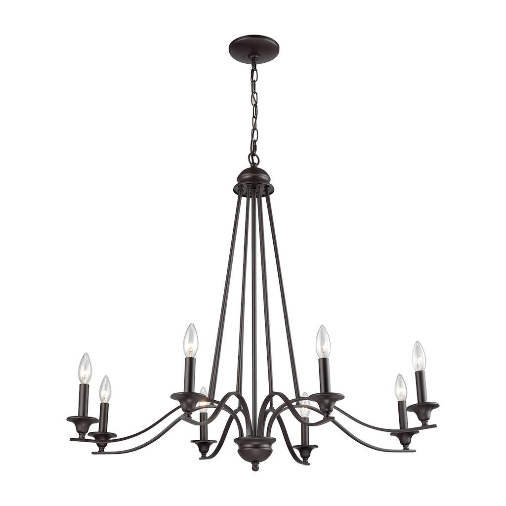 Elk Home Farmington Oil Rubbed Bronze Metal 8 Light Chandelier