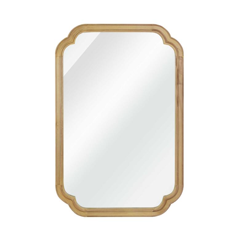 20"x 30" Solid Wood Frame Rounded Corner Decorative Mirror, For Bedroom, Bathroom, Living Room, Entryway