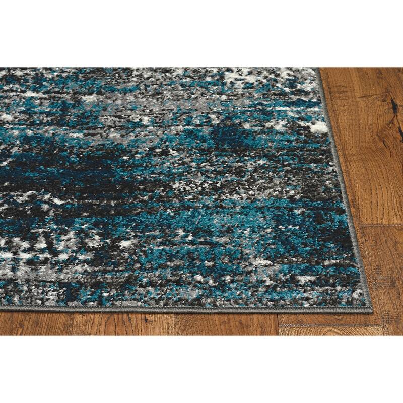 Skyline Abstract Black / White Ombre Area Rug